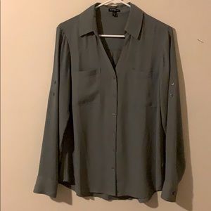 Express gray business casual blouse